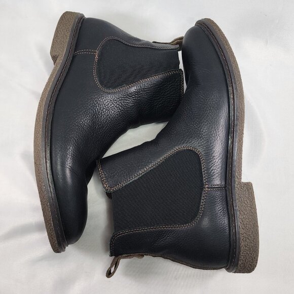 Dockers Florsheim Leather Slip On Ankle Boots Black Classic Anti Slip Size Men 9 - Picture 4 of 9
